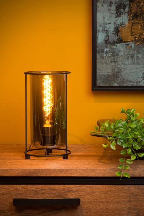 Lucide DOUNIA - Tischlampe - Ø 15 cm - 1xE27 - Schwarz - SFEER 2